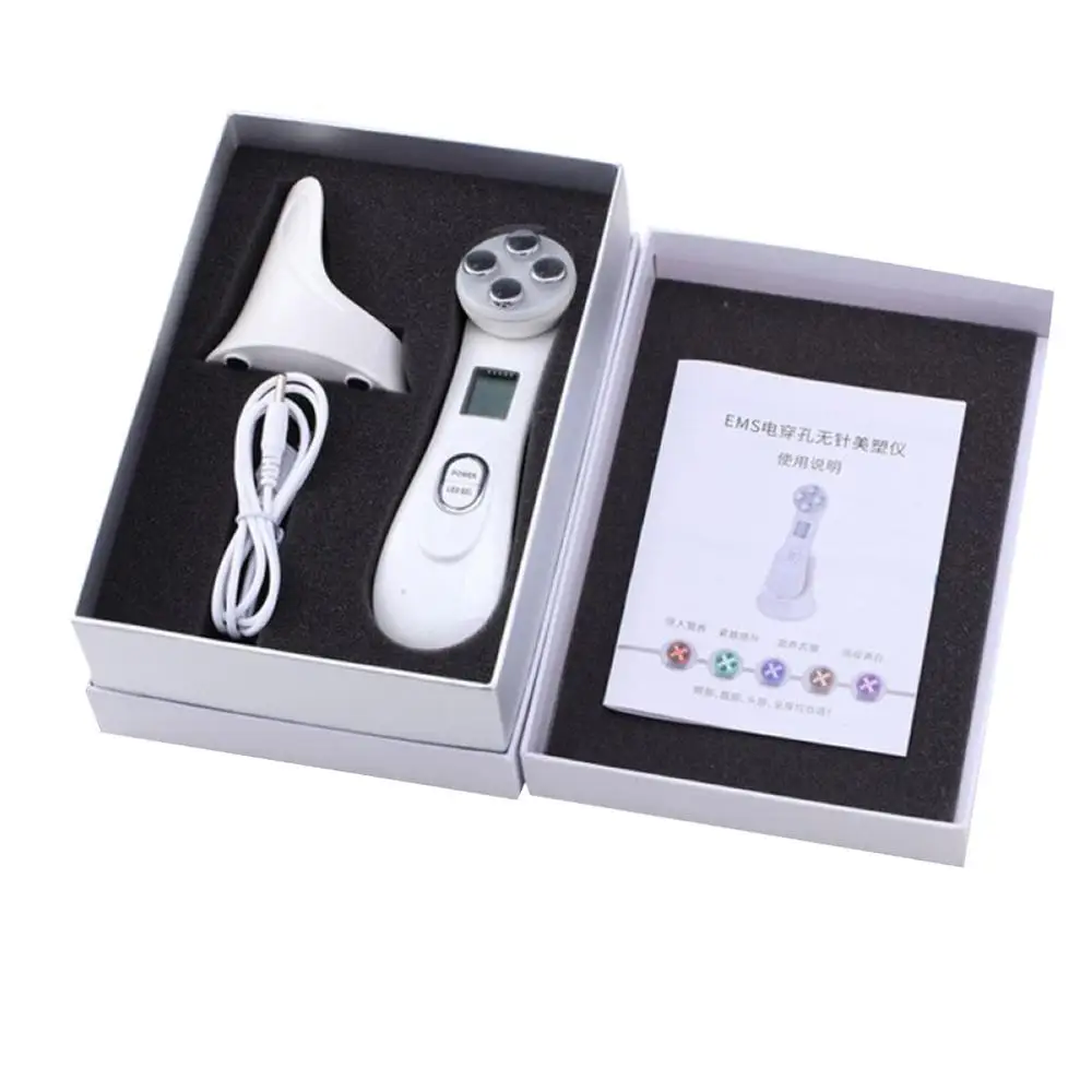 6 in 1 Face Photon RF Radio Frequency EMS Mesotherapy Led Light Therapy Microcurrent Ultrasonic Vib