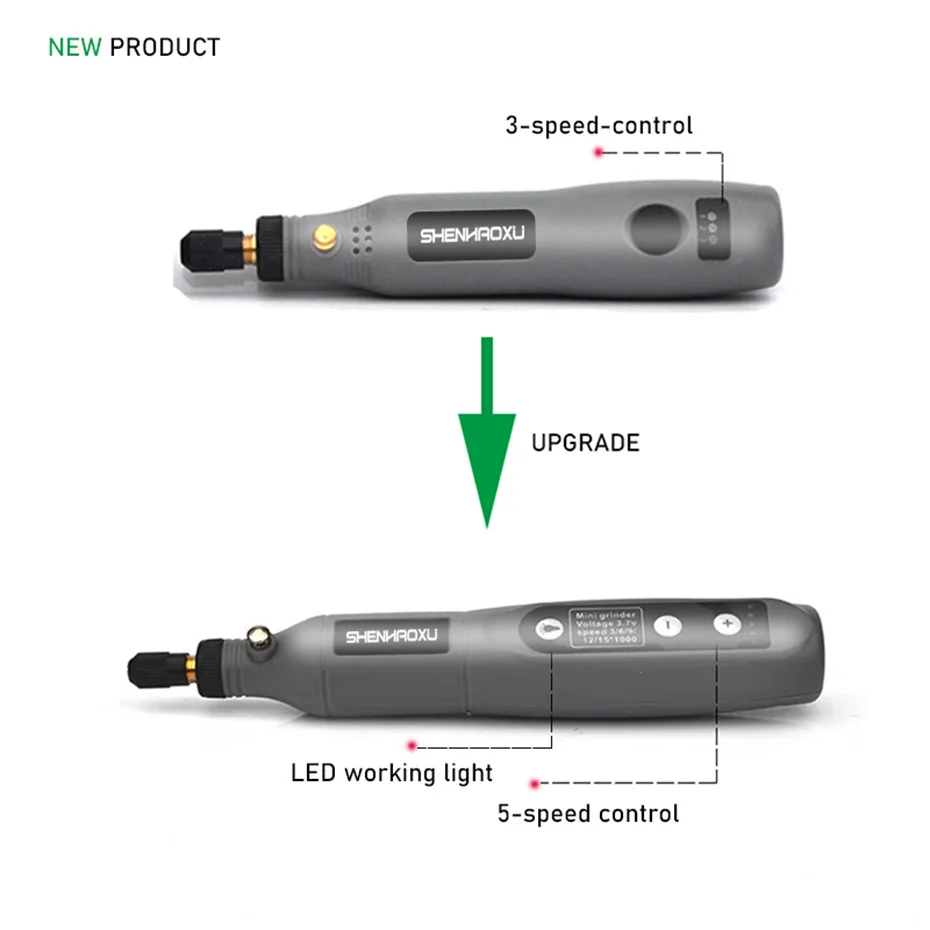 de gravação, luz LED, 5 velocidades, 3,6