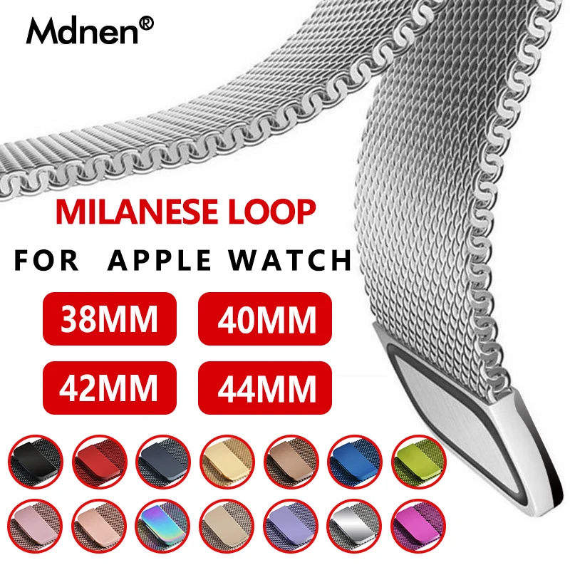 

Milanese Loop Band For Apple Watch Band Strap 42mm 38mm Iwatch 4 3 2 1 Mdnen Stainless Steel Link Bracelet Watch Magnetic Buckle