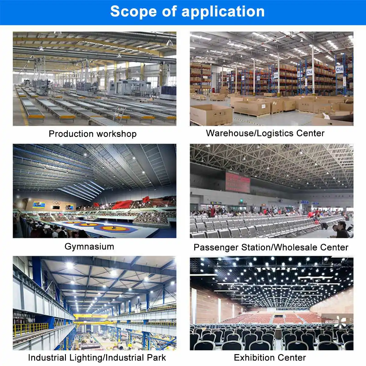 Led High Bay Light Waterproof IP65 Warehouse Workshop Garage Industrial Lamp Stadium Market Airport LED garage light garage lamp