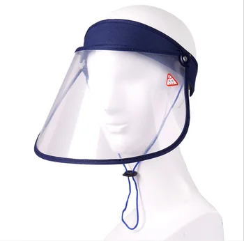 

Anti Droplet Saliva Protective Hat Transparent Face Cover Protection Mask Caps Full Face Shield Masks Hats With Removable Visor