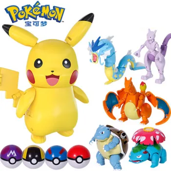 

Takara Tomy Pokemon anime Japanese cartoon Pokeball Figures Toys Pikachu Charizard Squirtle Action Figure Model Dolls Kids gifts