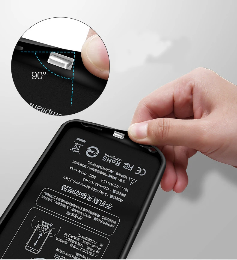 Умный зарядный чехол для телефона для iphone 6s/7/8 зарядное устройство iphone 6plus 7p 8p зарядное устройство TPU + PC 2500/5000mah 4000/7000mah