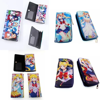 

Sailor Moon Cosplay Wallet Storage Bag Long Section Zipper PU Wallet Tsukino Usagi Multi-Card Coin Purse Wallet COS Wallet