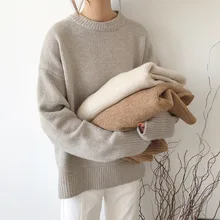 

2022 New Autumn And Winter Sweater Women Loose Lazy Retro Pullover Sweater Top