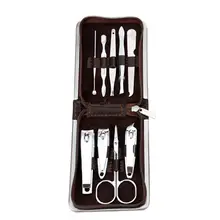 Горячие прочные 9 шт нержавеющая сталь ножницы для кутикулы кусачки для маникюра инструмент для жениха с Чехол оборудование для дизайна ногтей