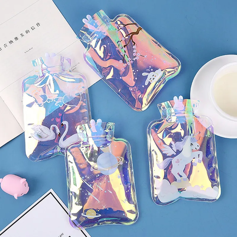 New Laser Cartoon Hot Water Bottle Water Injection Portable Explosion-proof Hand Warmer