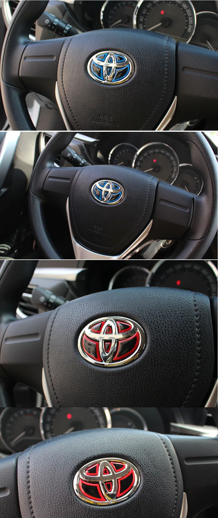 Подходит для Toyota наклейка на руль с логотипом Corolla Camry ...