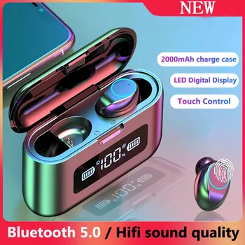 

2020 new F9-281 wireless bluetooth headset can charge mobile phones with 2200 mAh charging bay Sports music headphones PK I9000