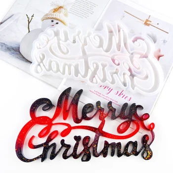 

Crystal Epoxy Resin Mold Xmas Series DIY Christmas Tree Letter Home Decorative New Year Festival Silicone Model Art Crafts Tools