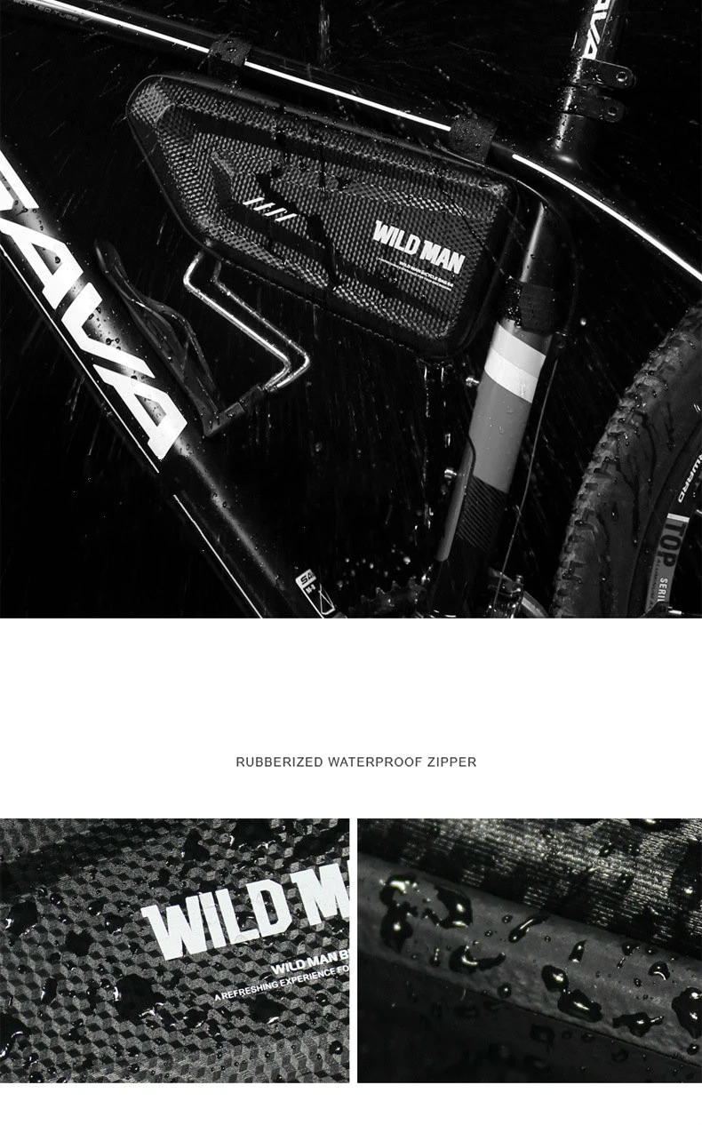 Clearance WILD MAN Bicycle Triangle Frame Bag Hard Shell Bike Bag for MTB Road Bike Front Tube Bag Waterproof Anti-press EVA Riding Pack 17