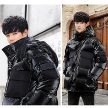 new down jacket men's short white duck down jacket British cool and thick warm Hooded JacketNew down jacket double side loo