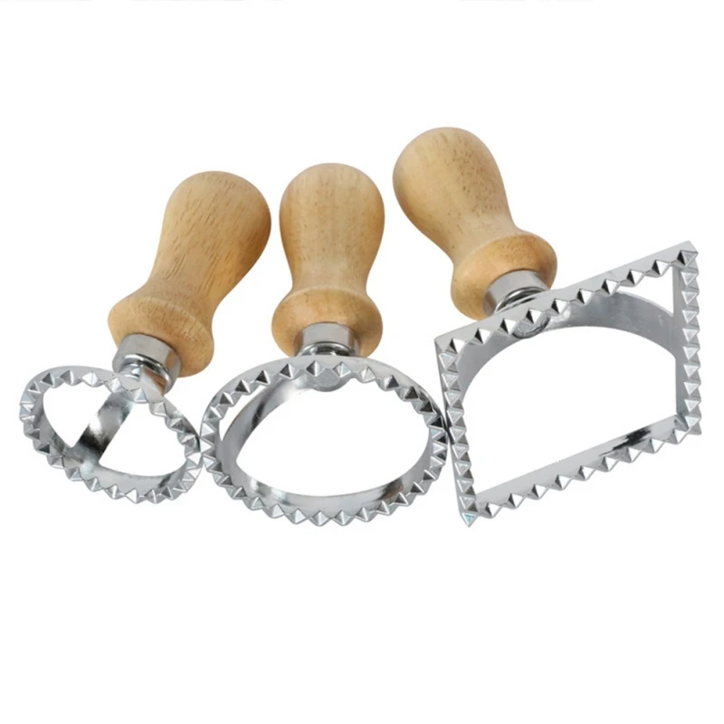

Cookie Mould Round Cutter Mold Beach Pasta With Wooden Tool Stamp Square Kitchen Handle Ravioli