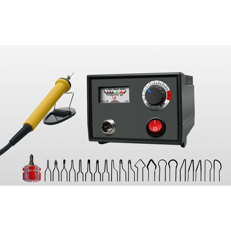 220V дровяная печь пирография ручка машина для сжигания Тыква ремесла набор инструментов штепсельная вилка британского стандарта