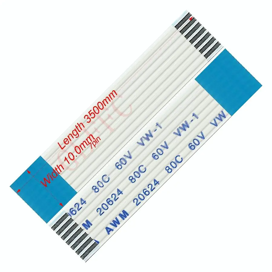7pin 1 0 шаг 3500 мм-3800 мм A-Тип Гибкий плоский кабель FFC awm 20624 ROHS для TTL LCD DVD Компьютера |