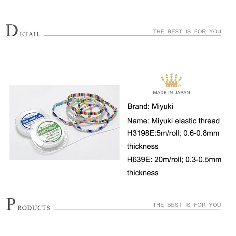 Japan Miyuki Original Imported Elastic Thread Handmade Beaded Wire  Stationery Bracelet Necklace Jewelry Thread