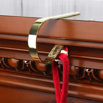 

Mantle Clip Stocking Holder, Christmas Hook, Coat Hook 10 Pack - Gold