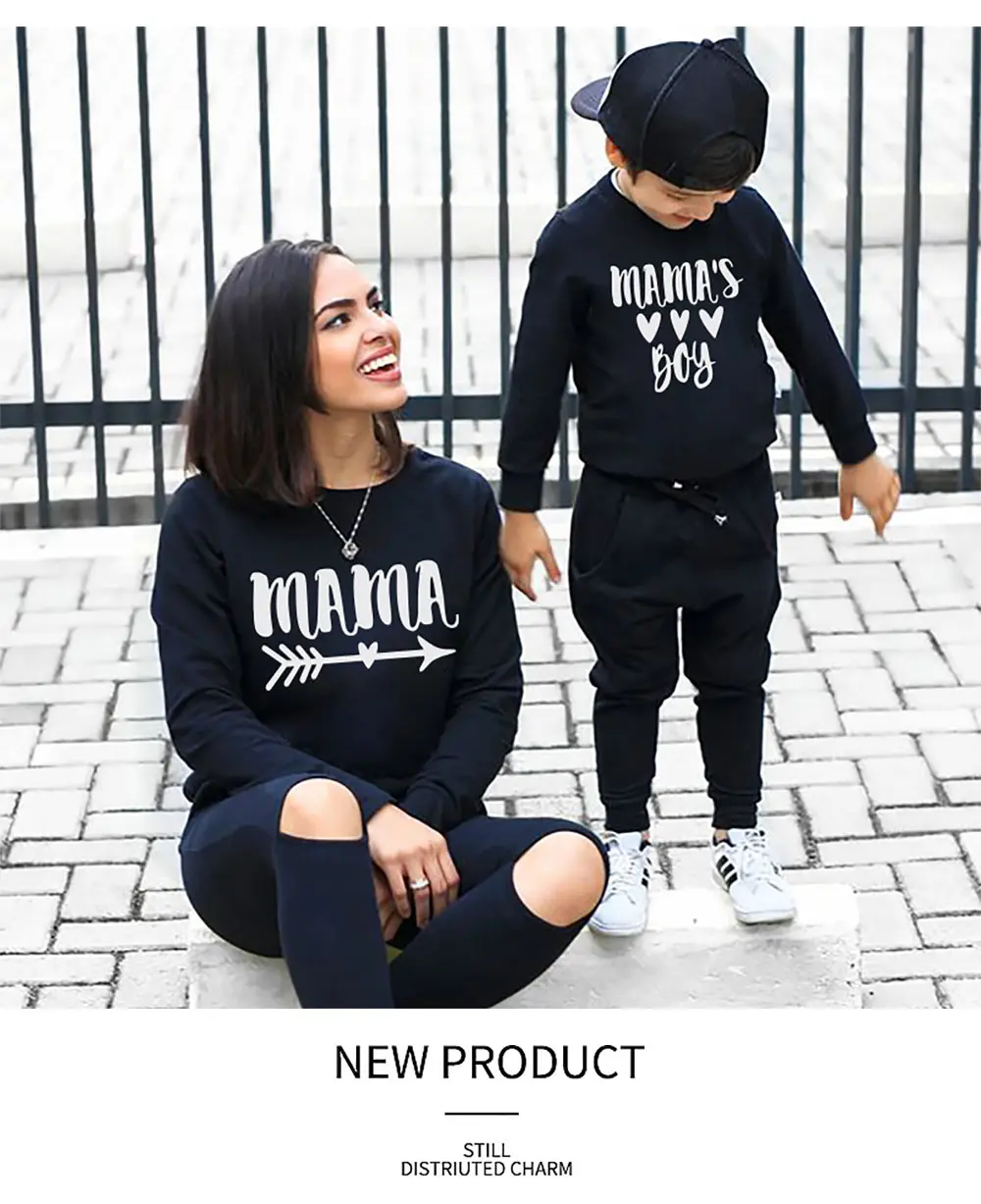 Suéter con estampado para madre e hijo, camiseta de manga larga para niño, ropa de moda para madre e hijo - Madre y niños