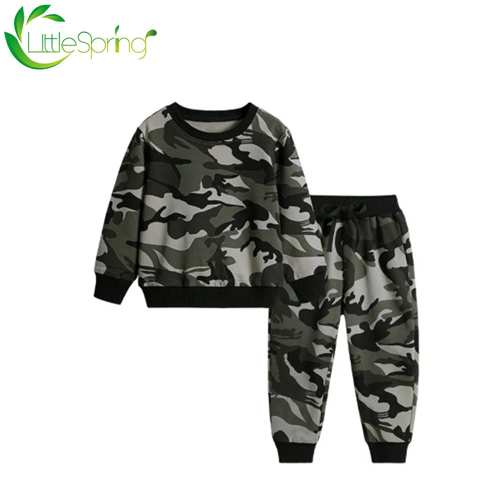 LittleSpring Boys Clothing Sets Camouflage Sports Suits Spring Kids Tracksuits Casual Style Children |