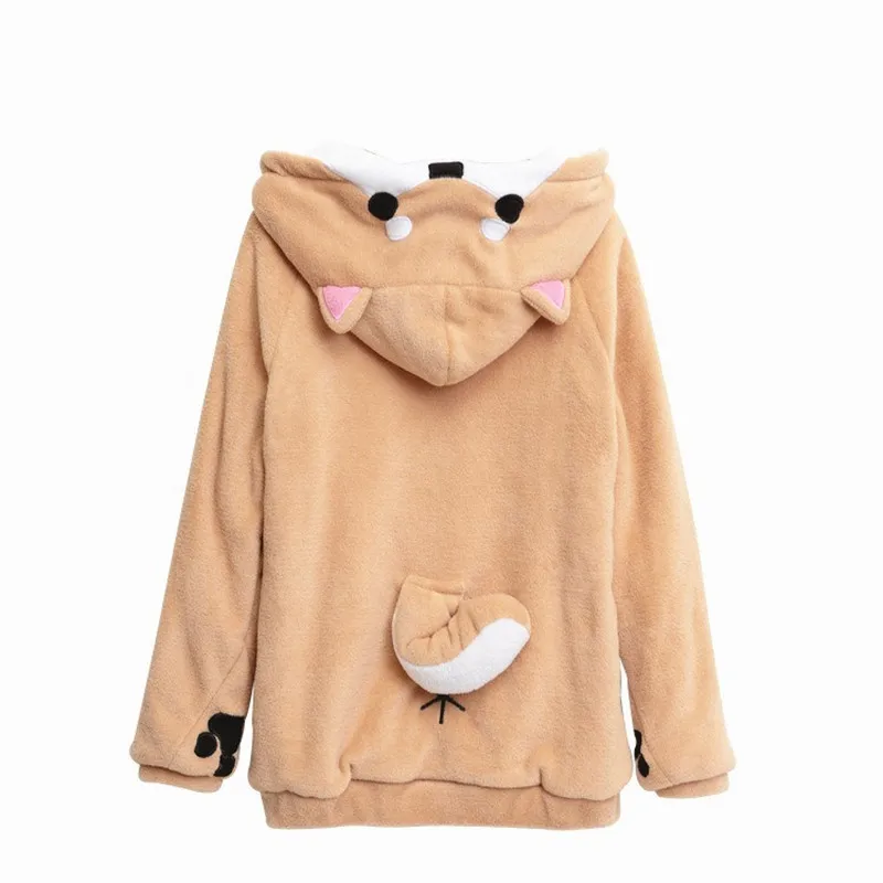 

CosDaddy Lovely Muco Plush Velvet Hoodie Shiba Inu Dog Anime Cosplay Costume Sweatshirt Women Winter Cute Hoode
