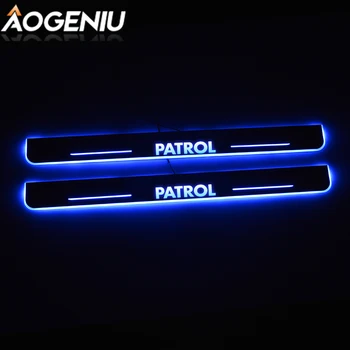 

LED Door Sill Acrylic Scuff Plate Protector Compatible Pedal For Nissan PATROL PRIMERA PULSAR QASHQAI 2000-2019 Car Accessories