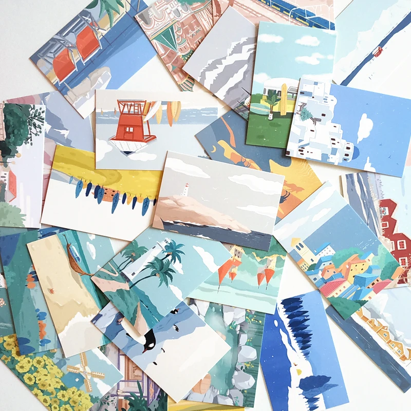 28-Pcs-Set-Creative-Travel-Notes-Lomo-Card-DIY-Hand-Painted-Birthday-Gift-Card-Message-Card (2)