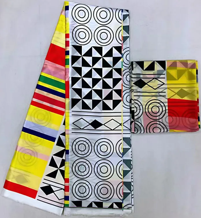 Африканская ткань чистый шелк ткань Африканский шелк воск шелк шифон Ткань 2+ 4 ярдов Дубай кружево африканская восковая ткань для Пэчворк MM-A1