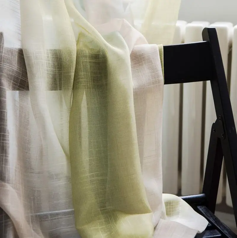 Color 02 Tulle Цветные полосы высокого оттенка шторы для гостиной спальни кухонные шторы, тюль на заказ Средиземноморский стиль домашний декор wp109-40 - Цвет: Color 02 Tulle