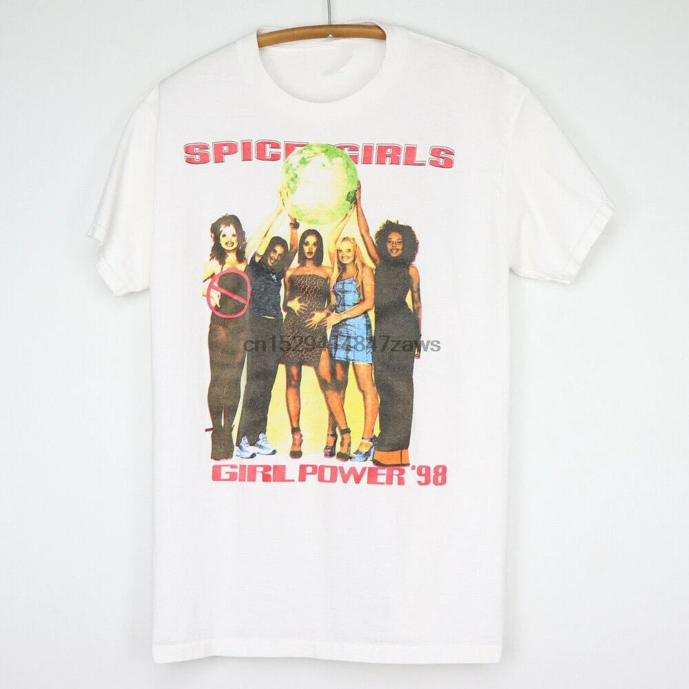 1998 Spice Girls Power Tour хлопок белая мужская футболка T1532 |