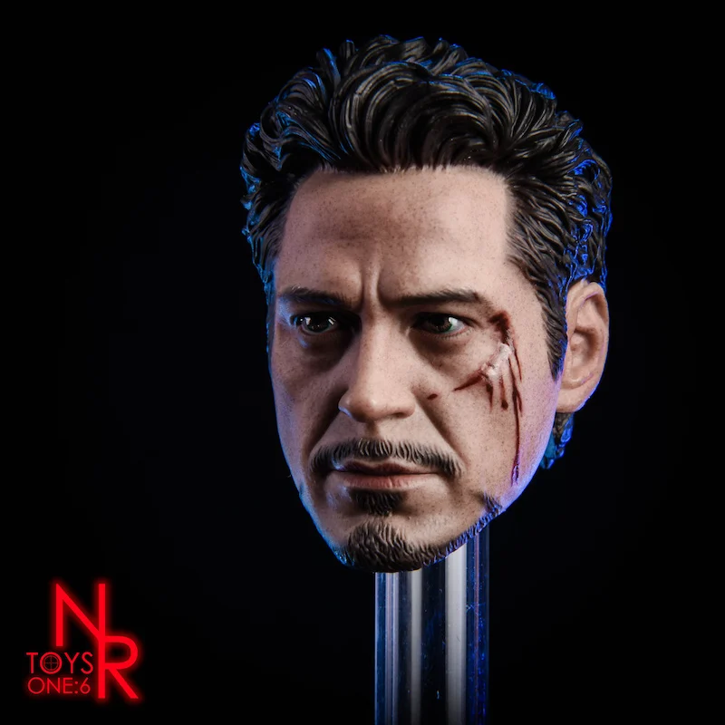 

1/6 Scale Avengers 3 Iron Man Tony Stark Head Sculpt Head Model For 12in Phicen JIAOUL Action Figure Collection Toys