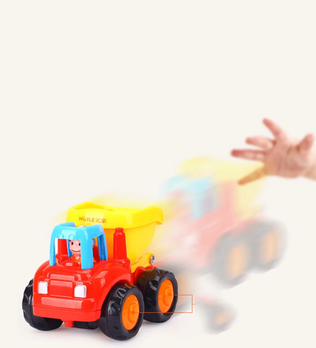 4pcs Friction Powered Car Toys Push and Go Construction Vehicles Cars child birthday surprises for 1-3 Year Old Kids #C