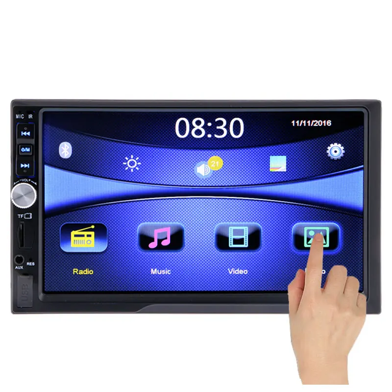 

7''HD 2Din Touch Screen Car Multimedia Video Player Bluetooth Stereo Radio FM MP4 MP5 Audio Video USB AUX Adapter Remote Control