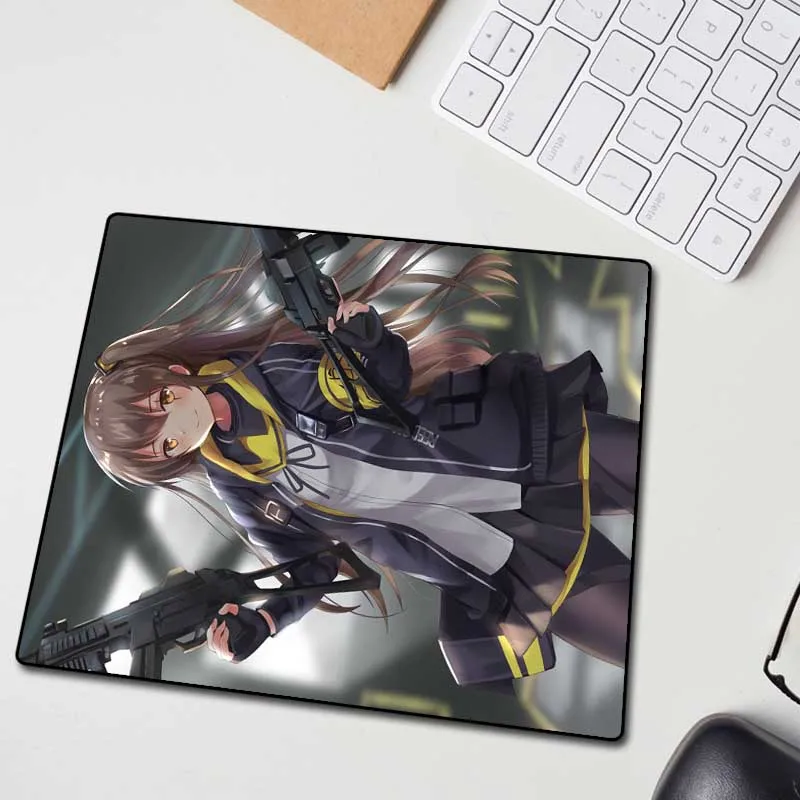  XGZ Large Gaming Mouse Pad Black Lock Edge Comic Cute Girls Frontline Custom Computer Desk Mat Non-