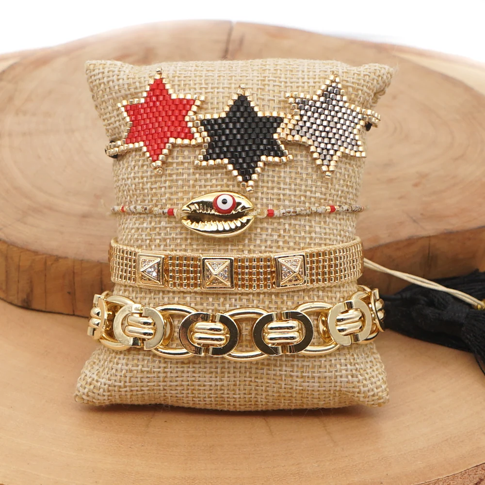 

Go2boho Miyuki Beads Bracelets For Women Gold Plated Bracelet For Men 2021 Metal Jewelry Star Evil Eye Jewellery Shell Pulsera