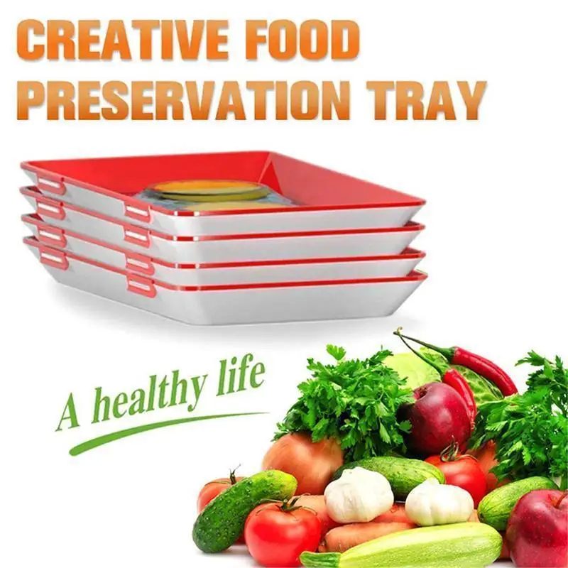 

Creative Serving Tray Eco-friendly Plastic Storage Container Food Preservation Tray Food Storage Container Kitchen Accessories