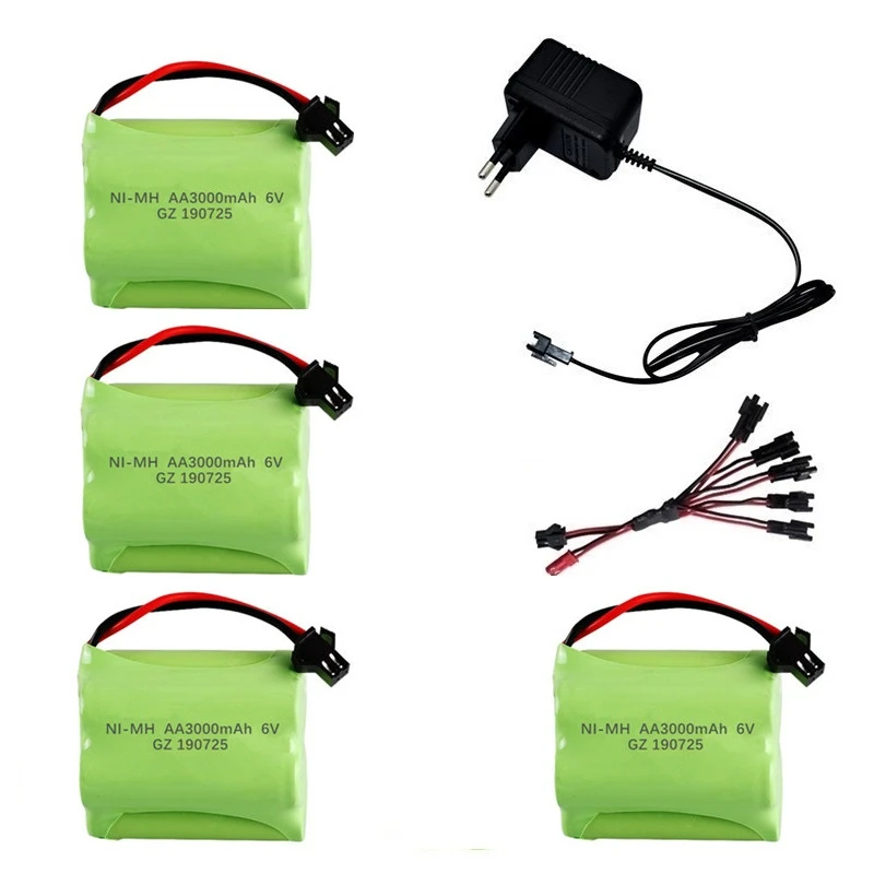 6v 3000mAh аккумулятор и зарядное устройство для радиоуправляемых автомобилей Роботы танки пистолетные лодки 6v NiMH Аккумулятор Aa 2400mah 6v перезаряжаемый аккумулятор - Цвет: Сиренево-синего цвета