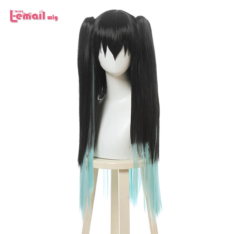 

L-email wig Demon Slayer Tokitou Muichirou Cosplay Wigs Kimetsu no Yaiba Cosplay Long Gradient Wig Ponytails Synthetic Hair