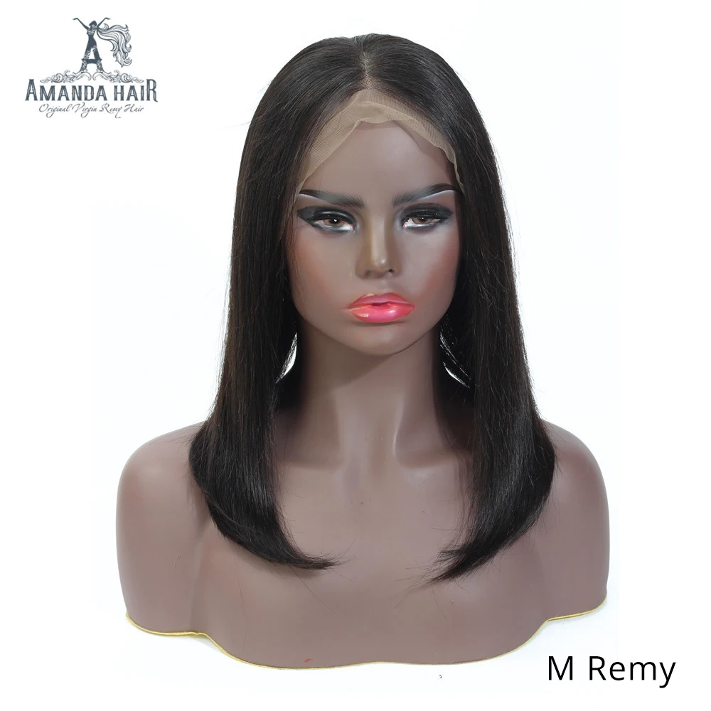 

Amanda Straight Malaysian Hair Human Hair Lace Front Wigs Bob 13x4 Middle Part 150% Middle Ratio Remy Human Hair Wigs Preplucked