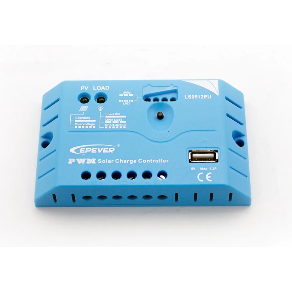 EPsolar PWM контроллер LS0512EU 5A 12V EPEVER PWM Landstar Солнечный контроллер заряда встроенный 5V 1.2A USB выход терминала