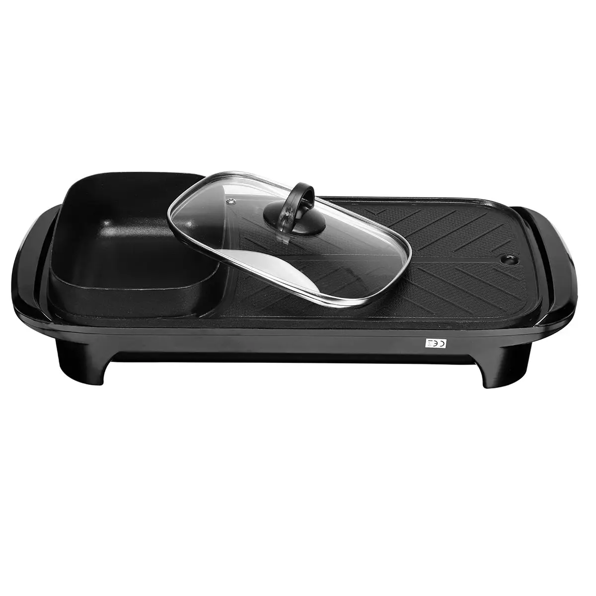 220V электрический барбекю противень для барбекю бездымного+ кастрюля ...