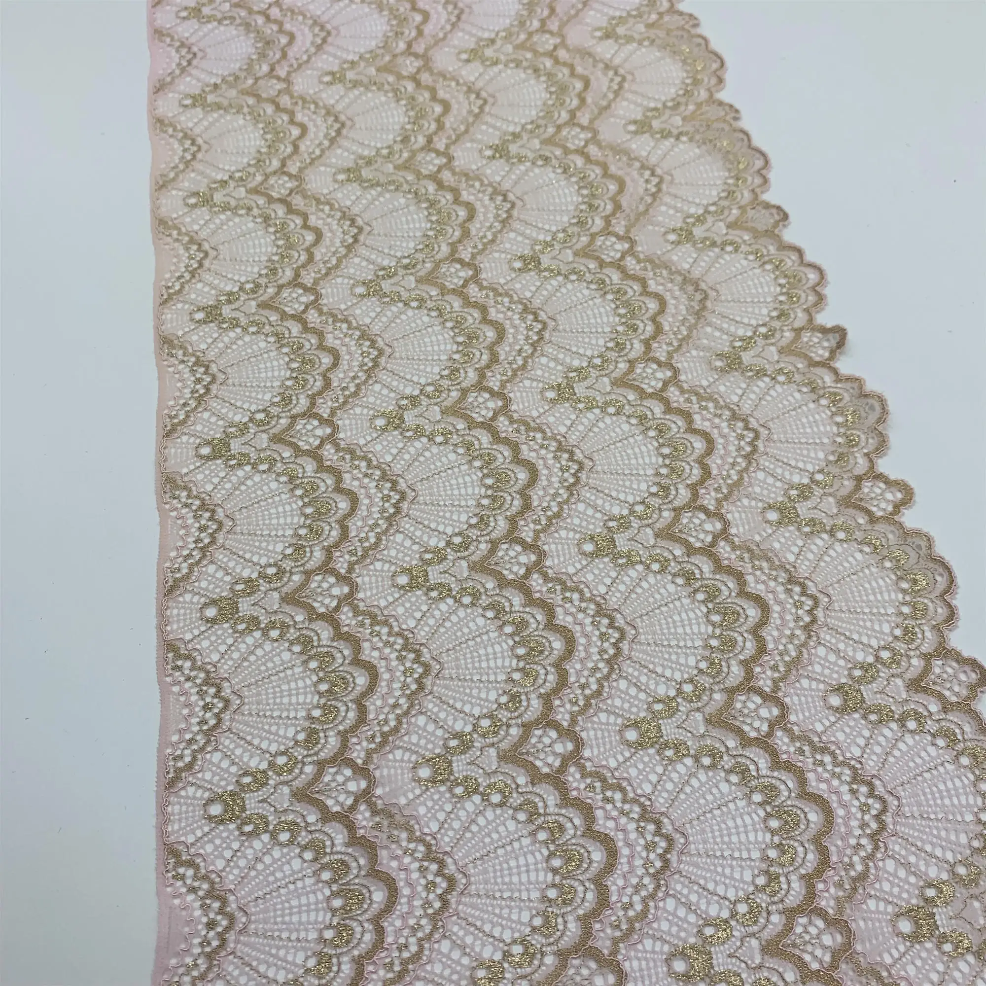 3y/lot Width 17cm Black Green Golden Elastic Stretch Lace Trim 4