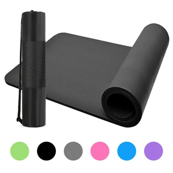 

10mm Thick Yoga Mat Non-Slip Exercise Mat Pad with Carrying Strap and Mesh Bag for Home Gym Fitness Workout Pilates