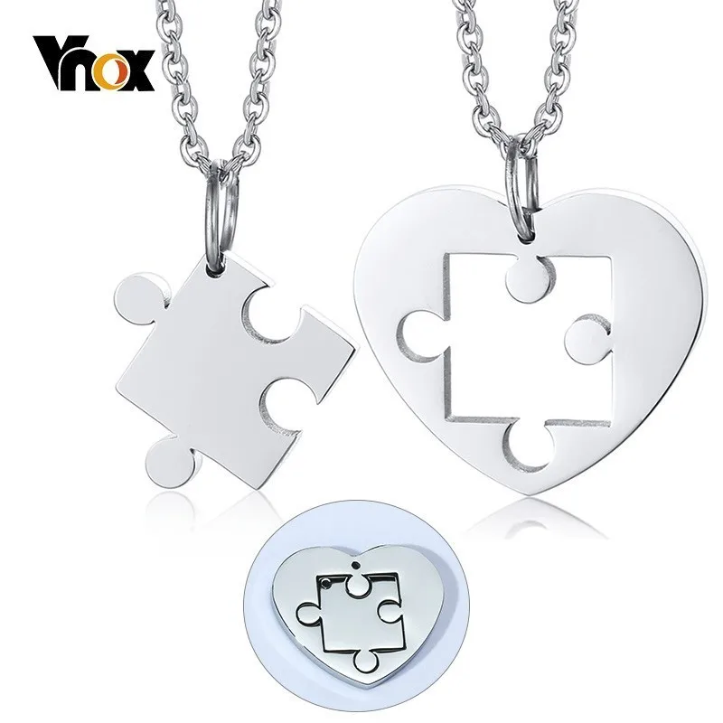 Vnox 2 шт./компл. Подвески с сердечками для женщин и мужчин никогда не выцветают из