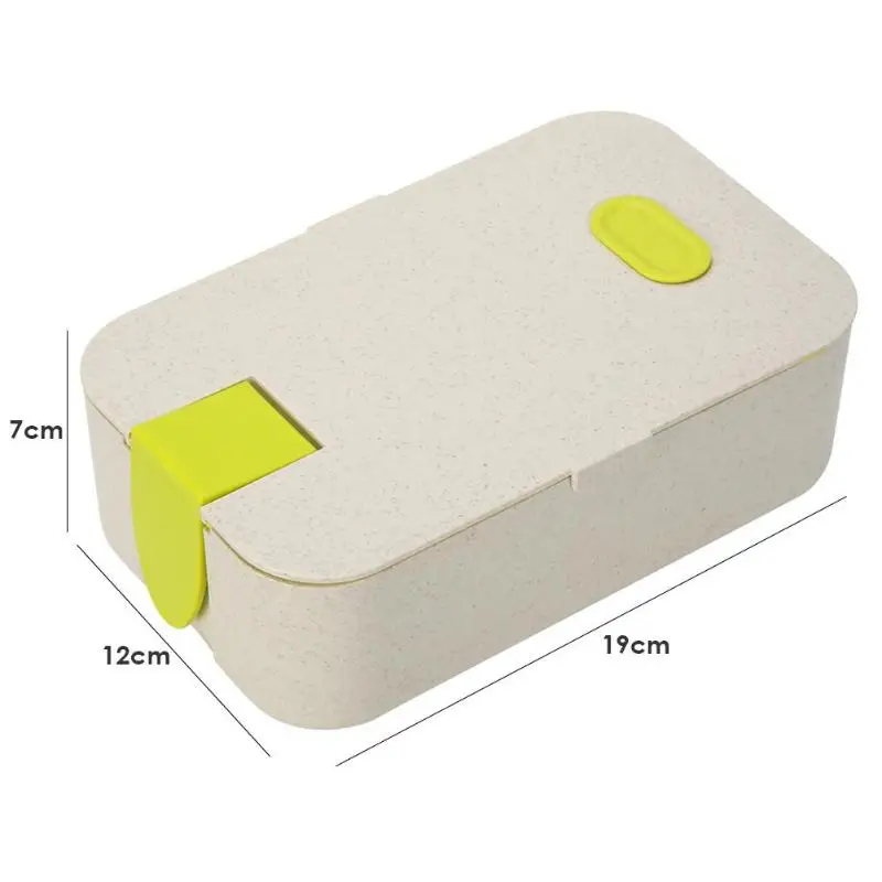 Wheat Straw Lunch Box with Mobile Phone Rack Portable Dinnerware food Container Microwave Oven Heating Mobile Phone Rack - Цвет: Зеленый