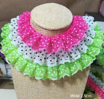 

1M Latest Lace Trims Print Dot Lace Fabric 2CM Laces Ribbon Dresses Lace Sewing Decorations Clothes Crafts collar applique LX07