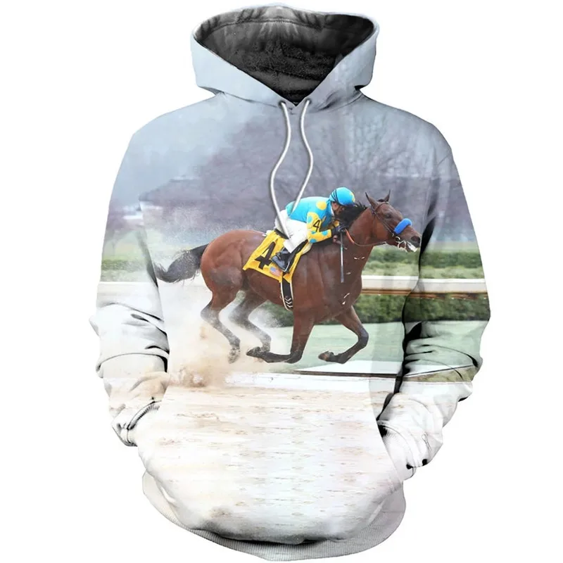 New animal champion medal horse racing men's / women's hip hop Harajuku Sweatshirt / casual zipper Hoodie / 3D printed Hoodie champion gf70 reverse weave sublimated c logo sweatshirt 35632 35632