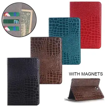 

Luxury Crocodile Pattern Leather Case for Samsung Galaxy Tab A 9.7 SM-T550 SM-T555 Stand Smart Cover for T550 T555 P555 Funda