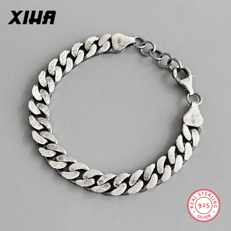 925 пробы серебряный черный панцирной кубинской цепи браслеты для женщин мужчин унисекс пара подружек невесты персонализированные Бохо Браслет