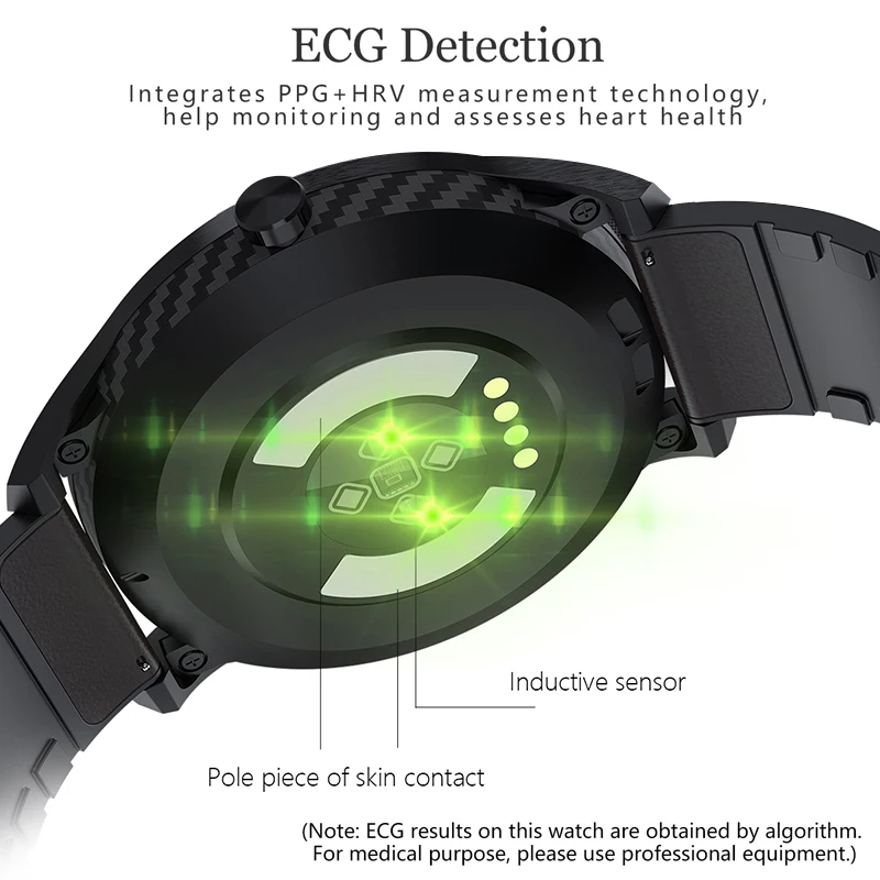  MAFAM DT98 Bluetooth Call Dial Smart Watch Full Screen Touch Wristband Fitness Tracker ECG Heart Ra - 4000219179105