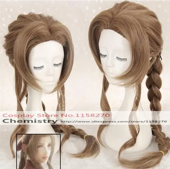 Последняя фантазия VII Aeris FF7 Aerith Косплей hairwear с кепкой